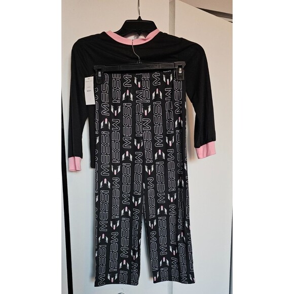 Lionel Messi Collection Pajama Sleepwear Set Youth Small 6/7  Pink / Black NEW - Picture 2 of 4